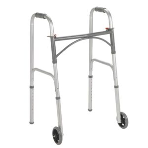 Drive Medical Folding Junior Walker, Two Button with 5" Wheels - Image 1