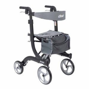 Drive Medical Nitro Black Tall Height 4 Wheel Rollator - Image 1