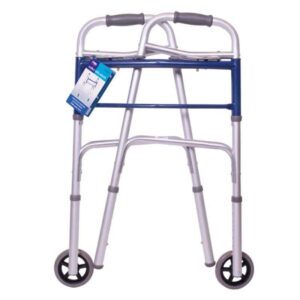 Carex Classics Dual Button Walker with Wheels - Image 2