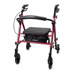 McKesson 4 Wheel Rollator Adjustable Height Aluminum Frame - Image 1