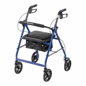 McKesson 4 Wheel Rollator Blue Adjustable Height - Image 1