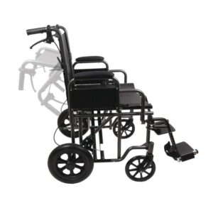 ProBasics Bariatric Steel Transport Chair (Silver Vein) - Image 2