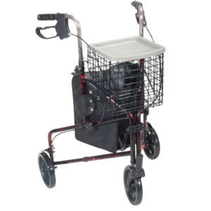 Drive Medical Deluxe Three Wheel Walker – Lightweight Folding Mobility Aid - Image 1