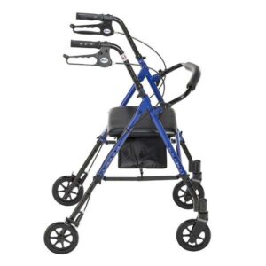 Drive Medical 4 Wheel Rollator Adjustable Height Aluminum Frame - Image 2